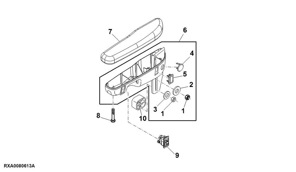 John Deere RE233383 ARMREST KIT | Online bestelbaar